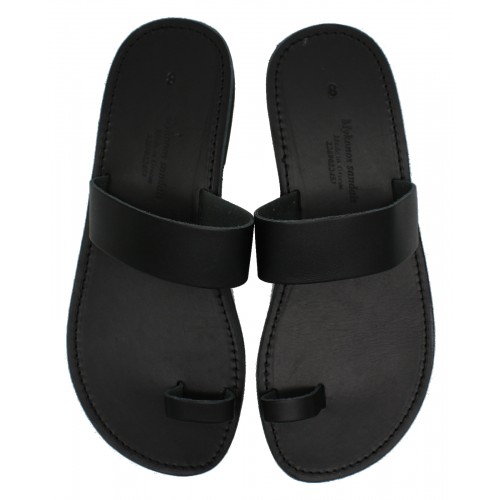 black toe loop sandals