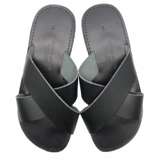 Cross Over Slide Sandal - Black