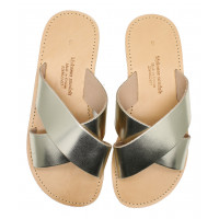 Cross Slide Sandal - Gold