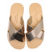 Cross Slide Sandal - Gold